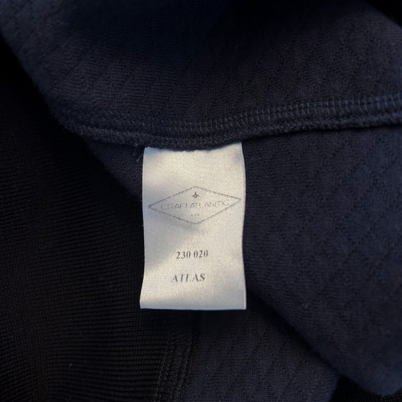 Craft Atlantic Sweater Men's Size Large Navy Blue Side Zip Textured Pullover - Picture 6 of 9